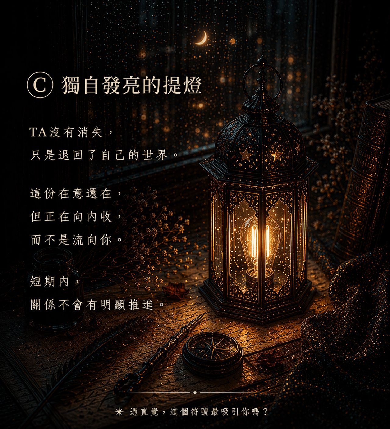选项 C 独自发亮的提灯
