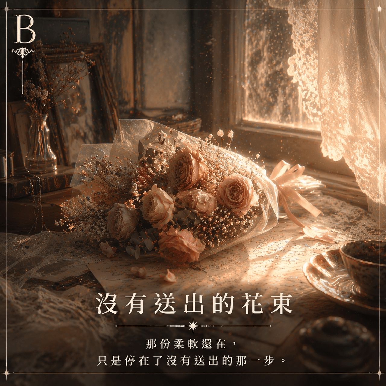 选项 B 没有送出的花束