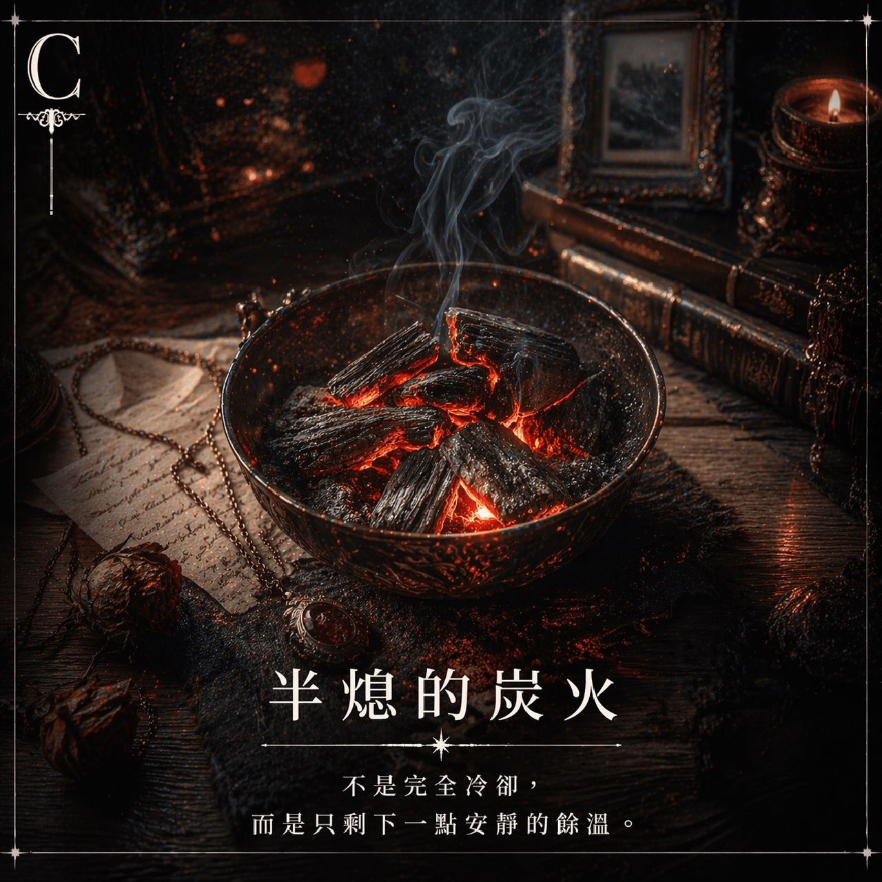 选项 C 半熄的炭火
